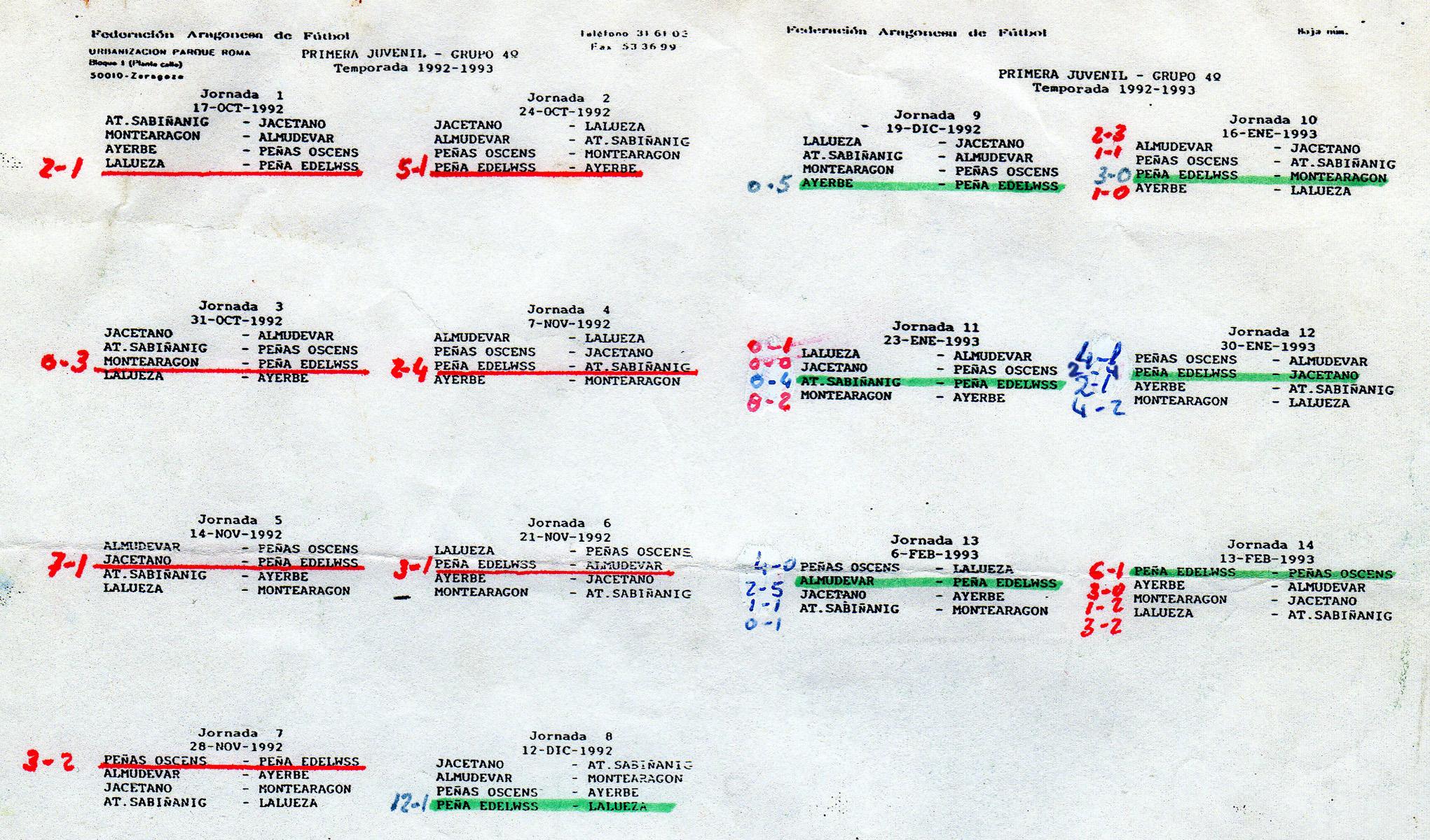 Temporada Calendario