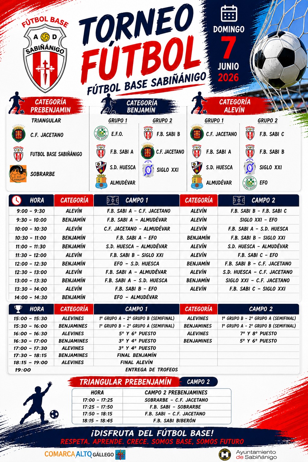 VI Torneo Fútbol Base - Horarios